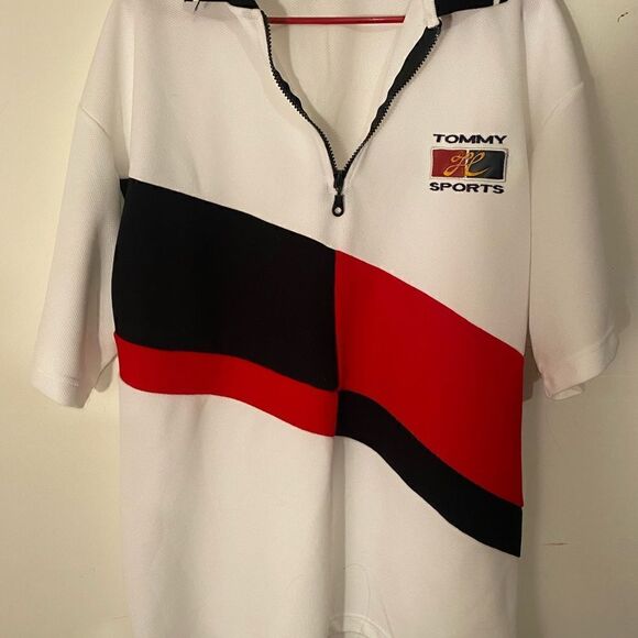 “Tommy Sports” Vintage Bootleg 1/4 Zip Polo L - Picture 3 of 13